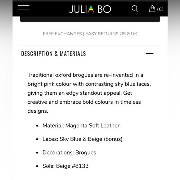 JULIA BO Magenta Pink Leather Limehouse Oxfords Beige Laces EU 40 - Picture 15 of 16